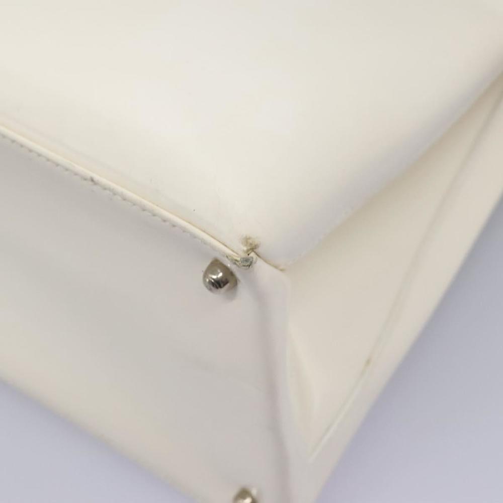 GUCCI Hand Bag Enamel 2way White Auth 108277 - Picture 11 of 16